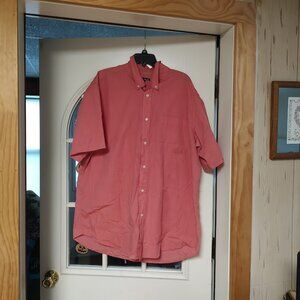Basic Editions Coral Colored Short Sleeve Button Down Shirt Men's XL Tall